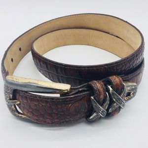 VINTAGE BRIGHTON BELT || Brown Leather || M/L